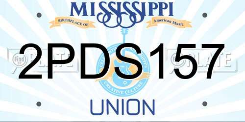 2PDS157 Mississippi License Plate