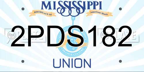 2PDS182 Mississippi License Plate