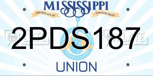 2PDS187 Mississippi License Plate