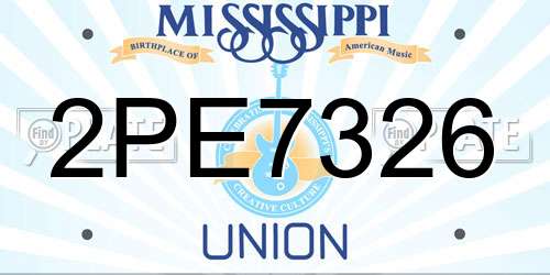 2PE7326 Mississippi License Plate