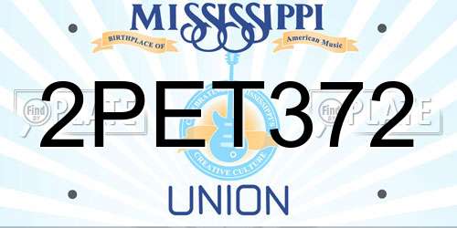 2PET372 Mississippi License Plate