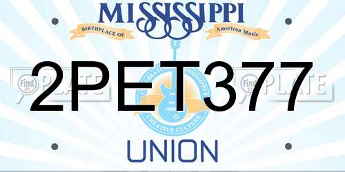 2PET377 Mississippi License Plate