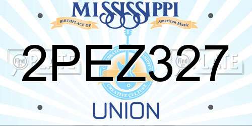 2PEZ327 Mississippi License Plate