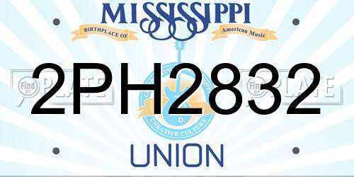 2PH2832 Mississippi License Plate