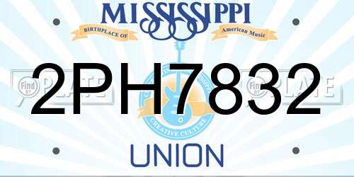 2PH7832 Mississippi License Plate
