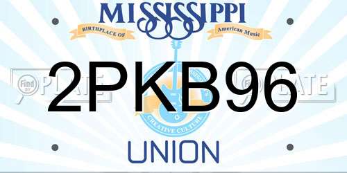 2PKB96 Mississippi License Plate