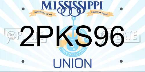 2PKS96 Mississippi License Plate