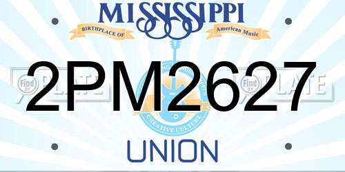 2PM2627 Mississippi License Plate