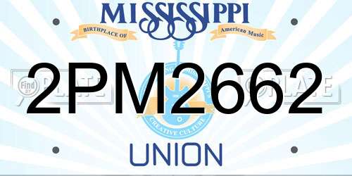 2PM2662 Mississippi License Plate