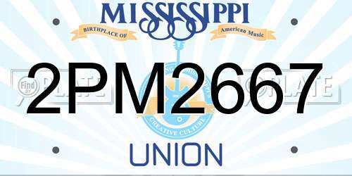 2PM2667 Mississippi License Plate
