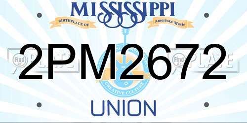 2PM2672 Mississippi License Plate