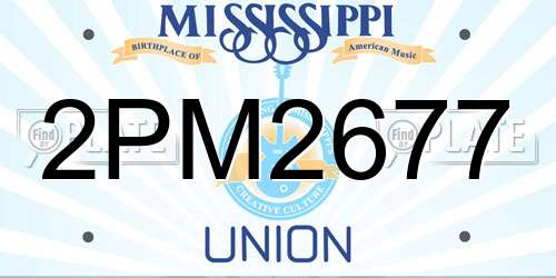 2PM2677 Mississippi License Plate