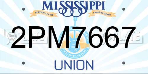 2PM7667 Mississippi License Plate