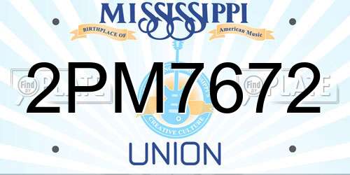 2PM7672 Mississippi License Plate