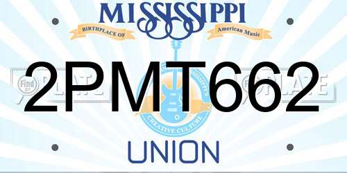 2PMT662 Mississippi License Plate
