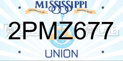 2PMZ677 Mississippi License Plate