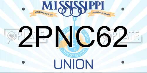 2PNC62 Mississippi License Plate