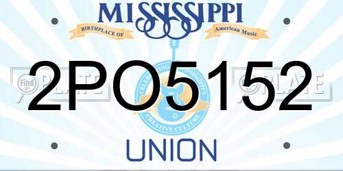 2PO5152 Mississippi License Plate