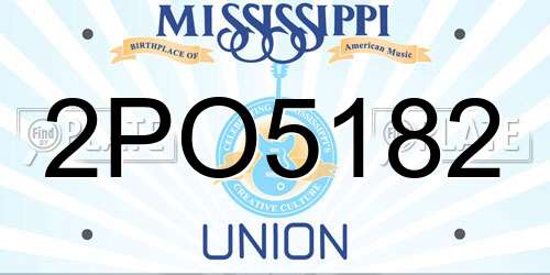 2PO5182 Mississippi License Plate