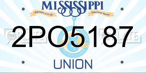 2PO5187 Mississippi License Plate
