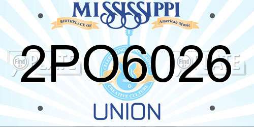 2PO6026 Mississippi License Plate