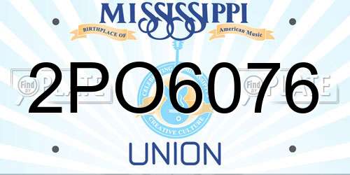 2PO6076 Mississippi License Plate
