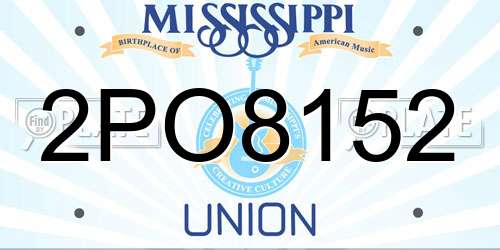 2PO8152 Mississippi License Plate