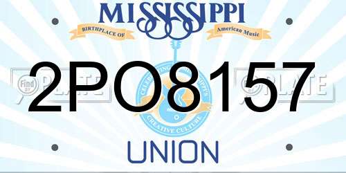 2PO8157 Mississippi License Plate