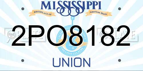 2PO8182 Mississippi License Plate