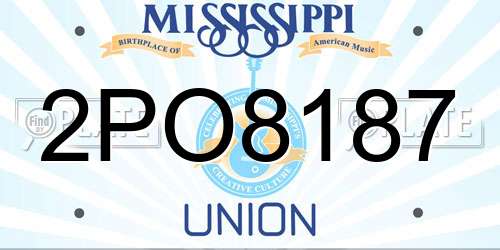 2PO8187 Mississippi License Plate