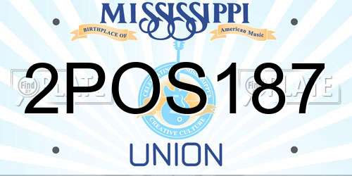 2POS187 Mississippi License Plate