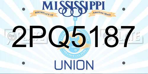 2PQ5187 Mississippi License Plate