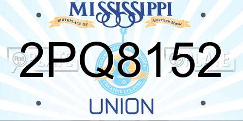 2PQ8152 Mississippi License Plate