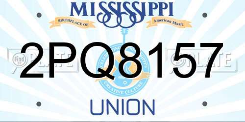 2PQ8157 Mississippi License Plate