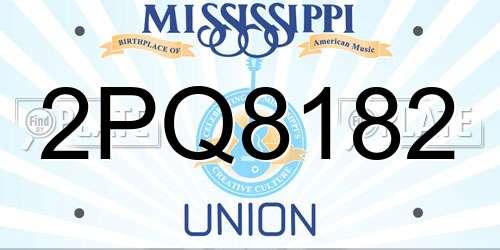 2PQ8182 Mississippi License Plate