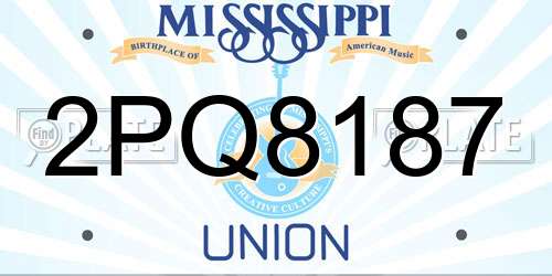 2PQ8187 Mississippi License Plate