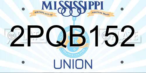 2PQB152 Mississippi License Plate