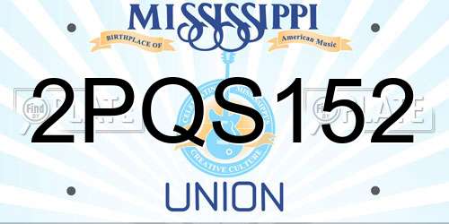 2PQS152 Mississippi License Plate