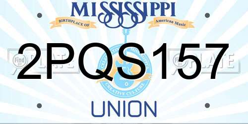 2PQS157 Mississippi License Plate