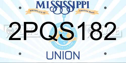 2PQS182 Mississippi License Plate