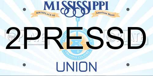 2PRESSD Mississippi License Plate