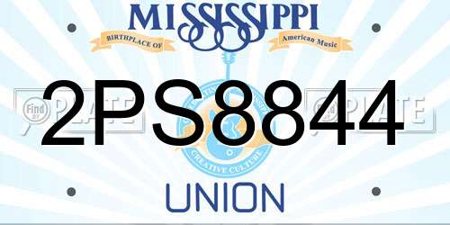 2PS8844 Mississippi License Plate