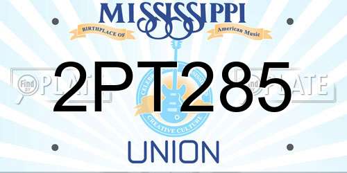 2PT285 Mississippi License Plate