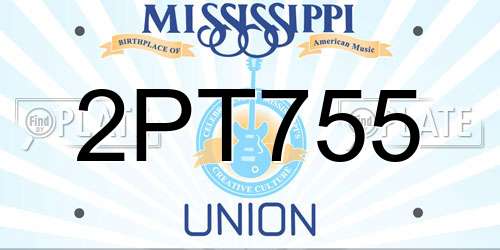 2PT755 Mississippi License Plate