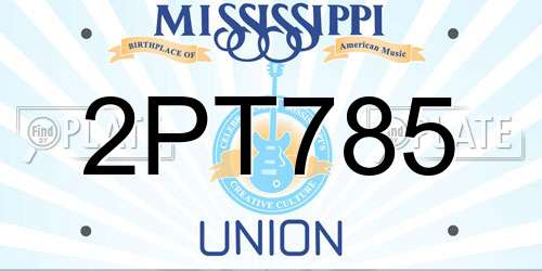 2PT785 Mississippi License Plate