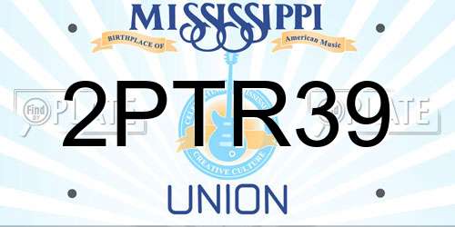 2PTR39 Mississippi License Plate