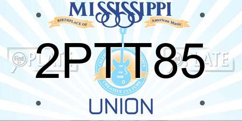 2PTT85 Mississippi License Plate