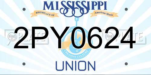 2PY0624 Mississippi License Plate
