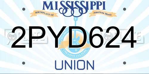 2PYD624 Mississippi License Plate