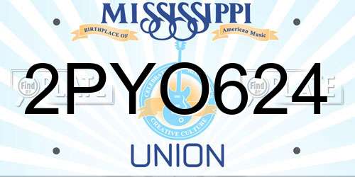 2PYO624 Mississippi License Plate